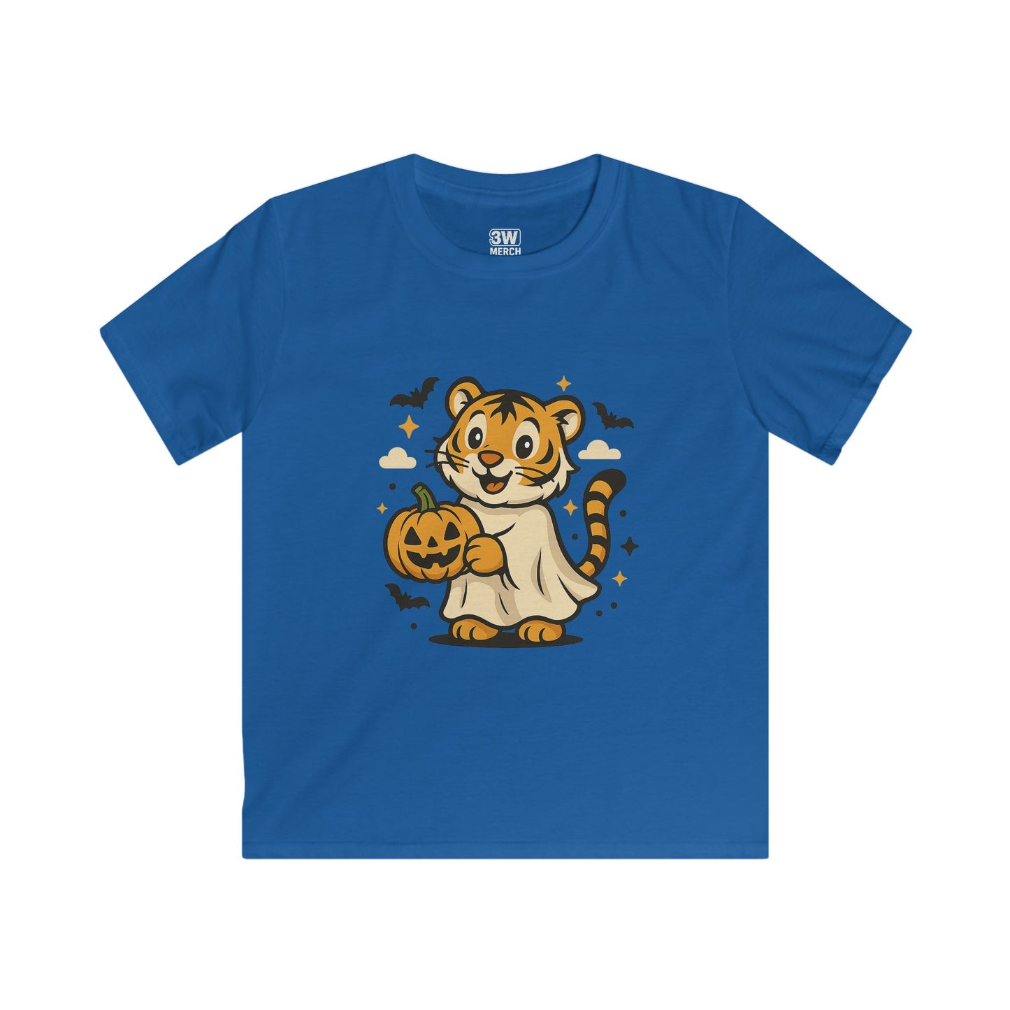 Kids Halloween Tee, Tiger with Pumpkin Shirt, Halloween Costume Tee, Cute Kids Shirt, Trick or Treat Top