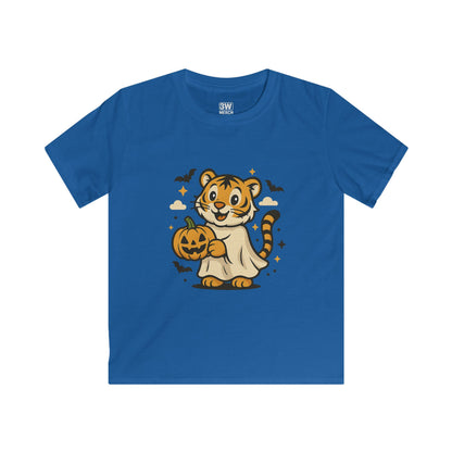 Kids Halloween Tee, Tiger with Pumpkin Shirt, Halloween Costume Tee, Cute Kids Shirt, Trick or Treat Top
