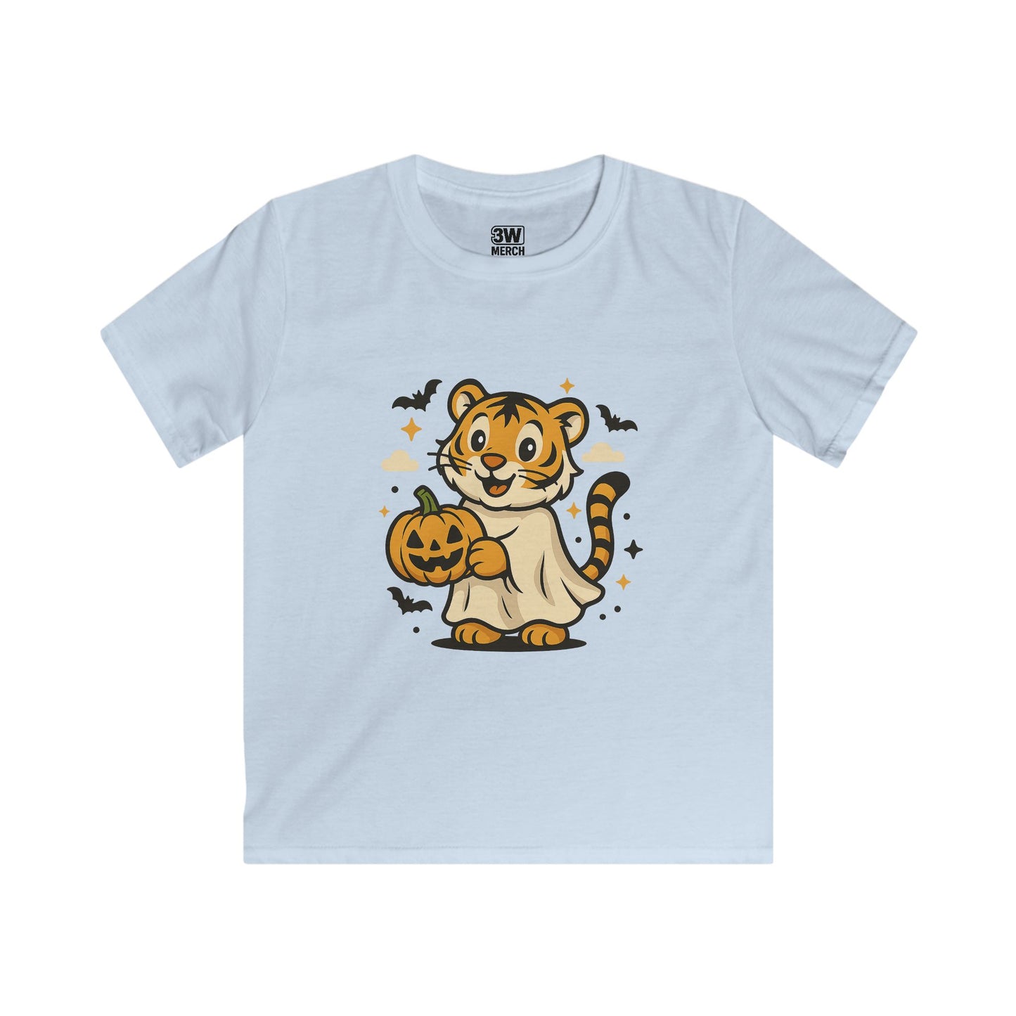 Kids Halloween Tee, Tiger with Pumpkin Shirt, Halloween Costume Tee, Cute Kids Shirt, Trick or Treat Top