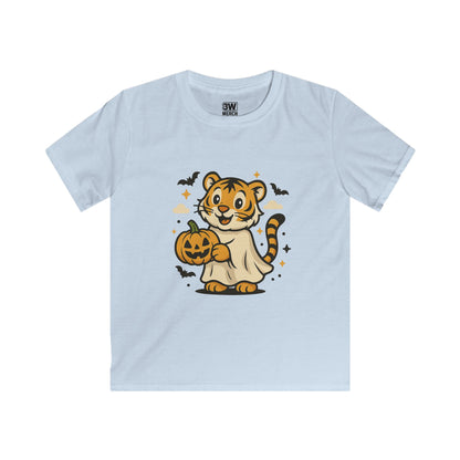 Kids Halloween Tee, Tiger with Pumpkin Shirt, Halloween Costume Tee, Cute Kids Shirt, Trick or Treat Top