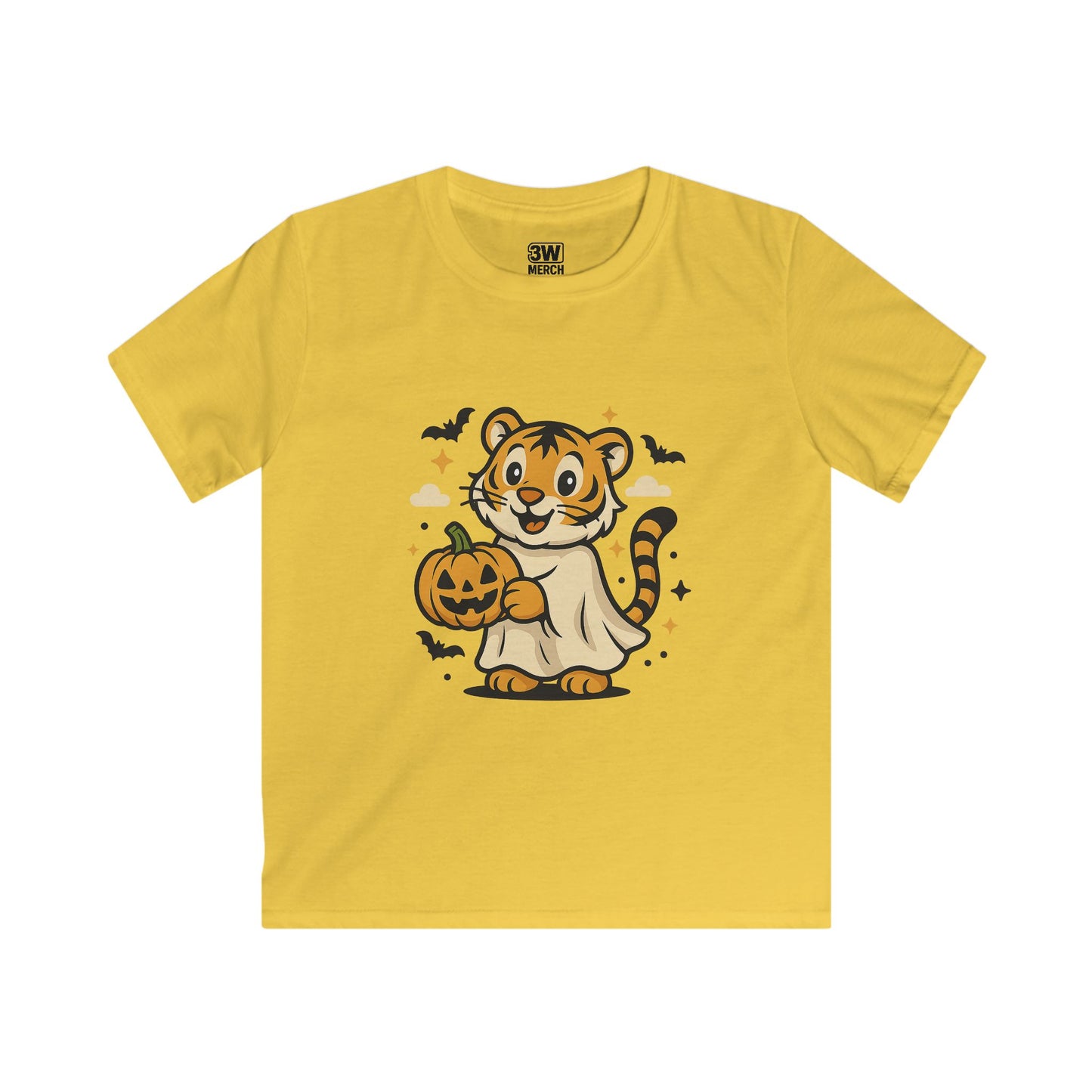 Kids Halloween Tee, Tiger with Pumpkin Shirt, Halloween Costume Tee, Cute Kids Shirt, Trick or Treat Top