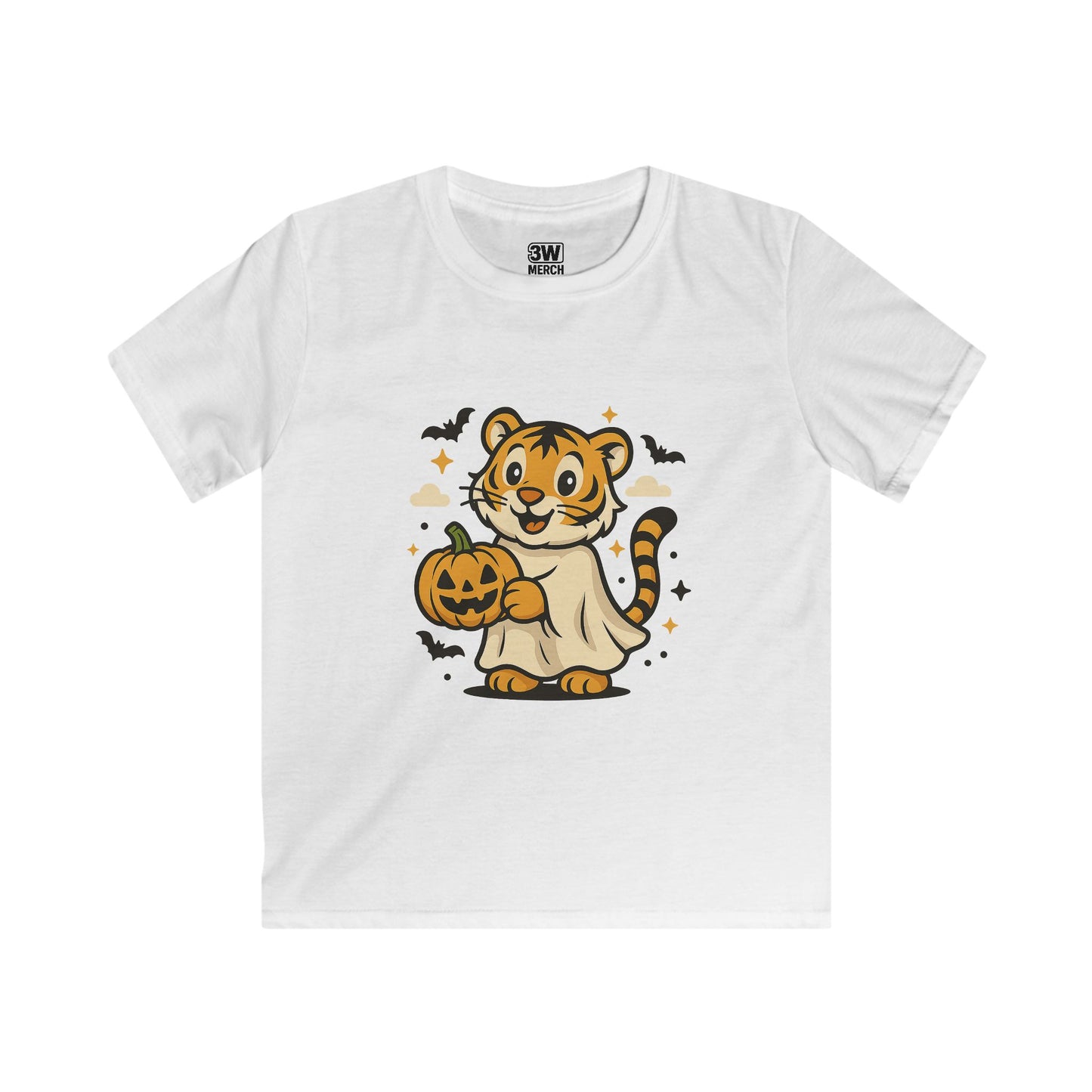 Kids Halloween Tee, Tiger with Pumpkin Shirt, Halloween Costume Tee, Cute Kids Shirt, Trick or Treat Top
