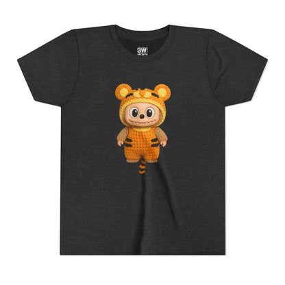 Tiger-Inspired Labooboo Youth Tee, Kids Animal T-Shirt, Fun Playwear, Gift for Birthdays, Woodland Adventure, Back-to-School, Halloween