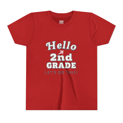 Hello 2nd Grade Youth Tee | Back to School Shirt, Kids Learning Gear, Fun Classroom Clothing, Educational Apparel, Teacher Gift