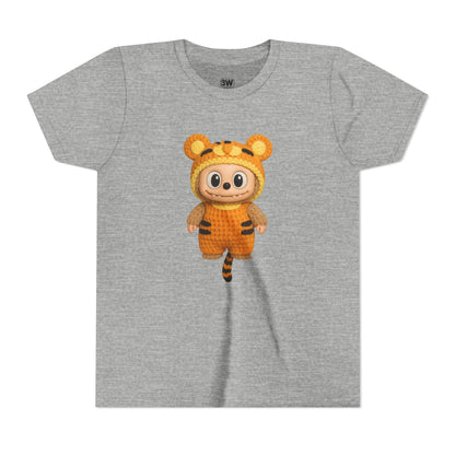 Tiger-Inspired Labooboo Youth Tee, Kids Animal T-Shirt, Fun Playwear, Gift for Birthdays, Woodland Adventure, Back-to-School, Halloween