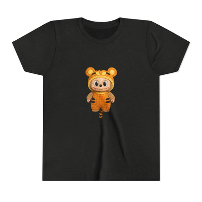 Tiger-Inspired Labooboo Youth Tee, Kids Animal T-Shirt, Fun Playwear, Gift for Birthdays, Woodland Adventure, Back-to-School, Halloween
