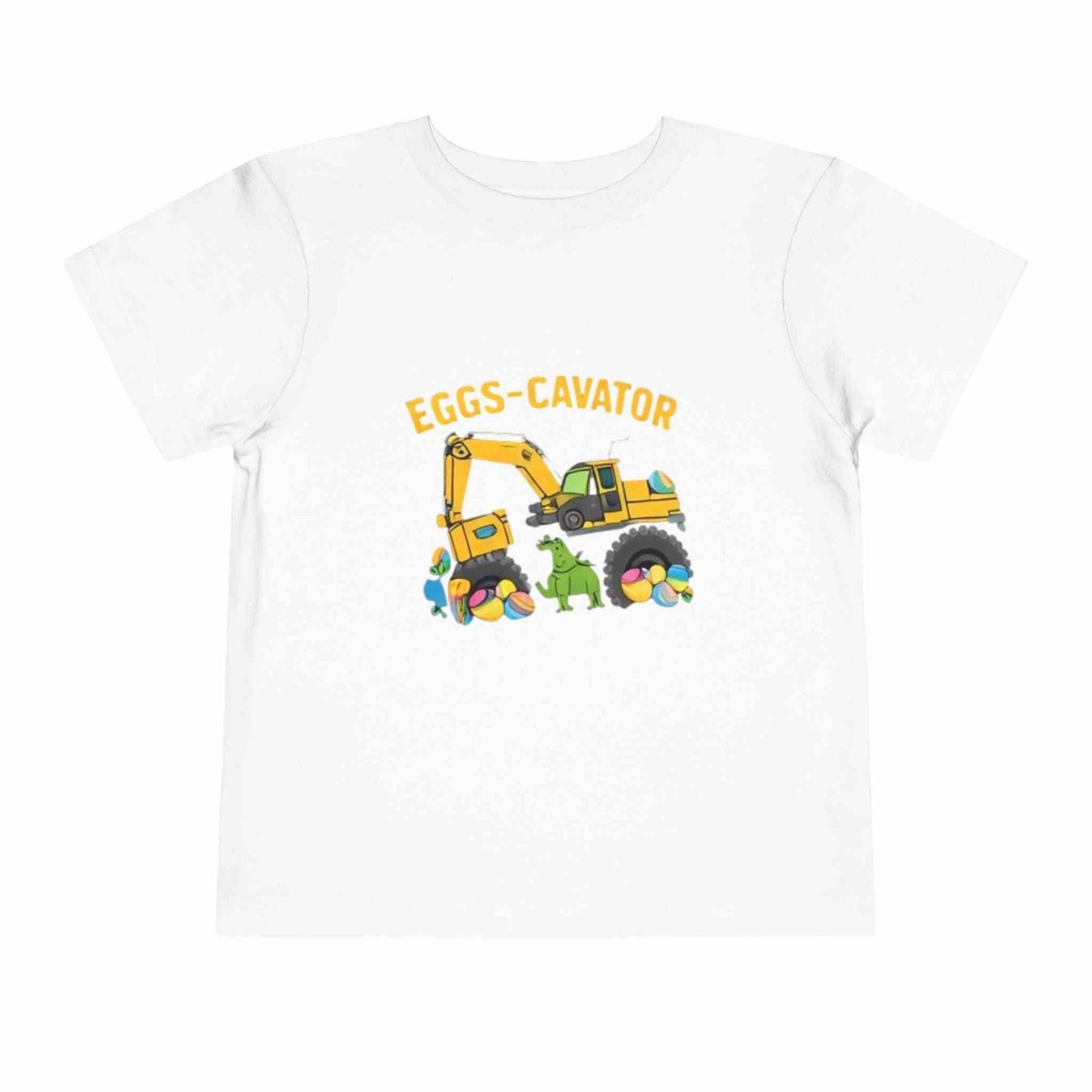 Toddler Easter shirt with Eggs-cavator excavator and colorful Easter eggs design