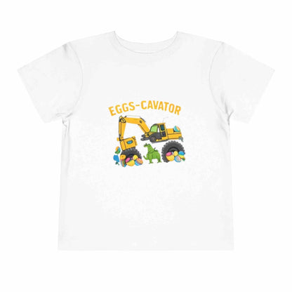 Toddler Easter shirt with Eggs-cavator excavator and colorful Easter eggs design
