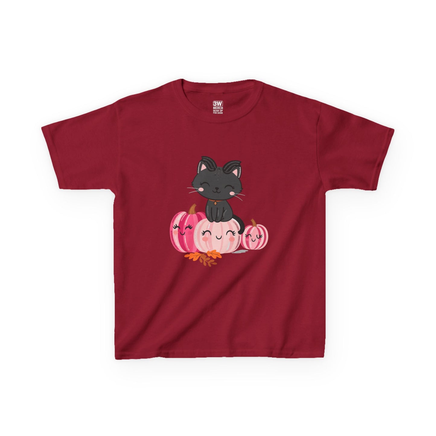 Kawaii Black Cat Pumpkin T-Shirt | Cute Spooky Fall Shirt | Halloween Aesthetic Tee | Pink Pumpkin Shirt | Cozy Autumn Outfit | Trending Gift for Cat Lovers