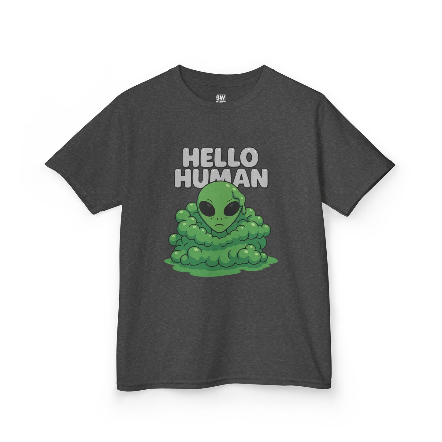 Kids Alien Graphic Tee, Fun Tee for Kids, Cute Monster Shirt, Birthday Gift, Unique Kids Apparel, Hello Human Design