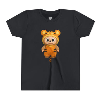 Tiger-Inspired Labooboo Youth Tee, Kids Animal T-Shirt, Fun Playwear, Gift for Birthdays, Woodland Adventure, Back-to-School, Halloween