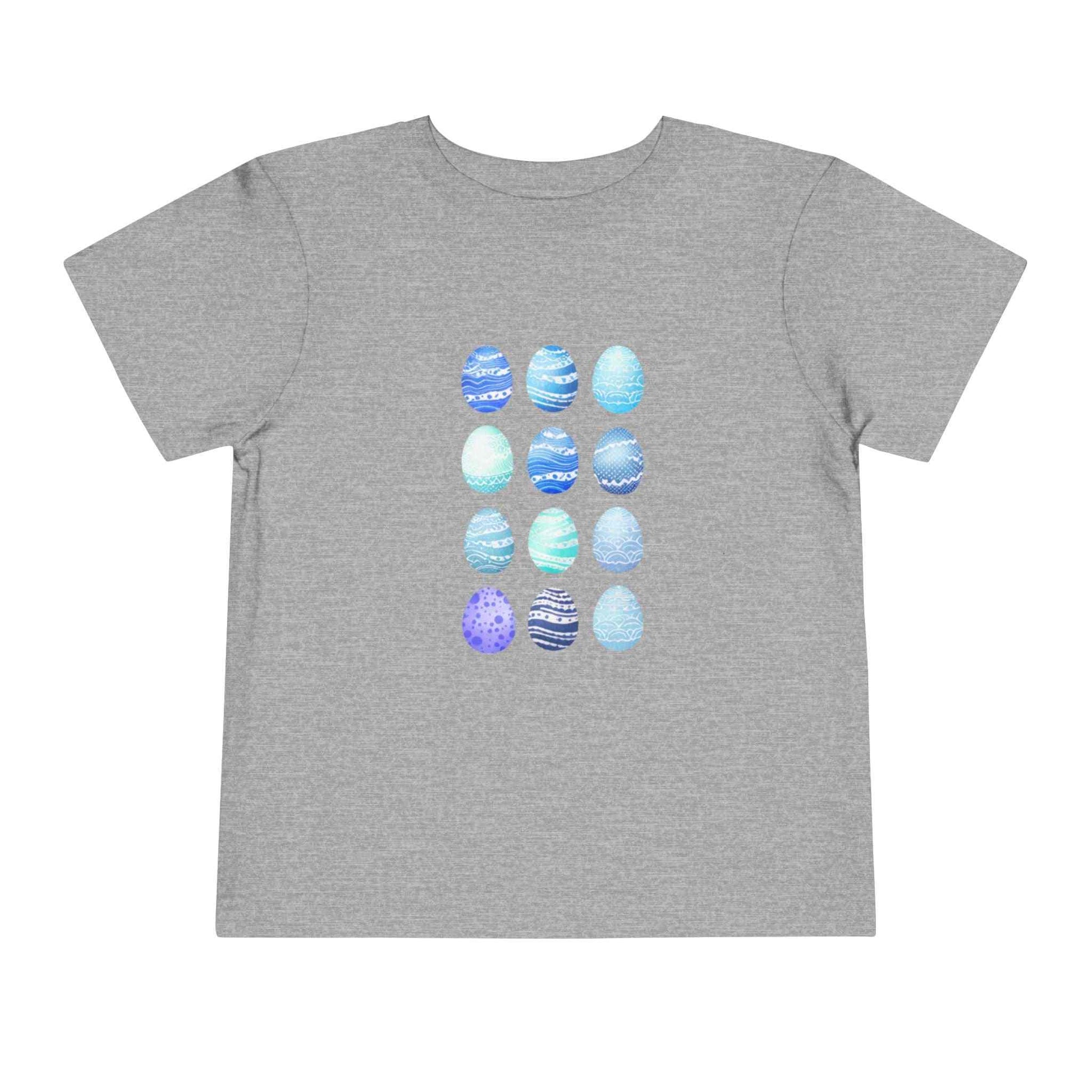 Blue watercolor Easter eggs boy toddler tee soft breathable cotton shirt