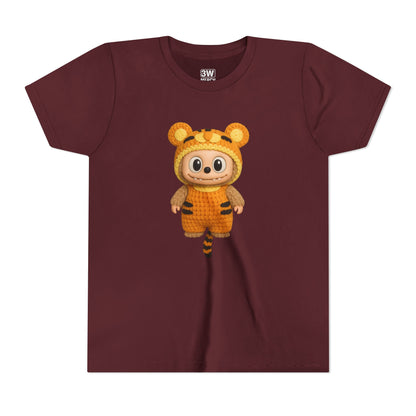 Tiger-Inspired Labooboo Youth Tee, Kids Animal T-Shirt, Fun Playwear, Gift for Birthdays, Woodland Adventure, Back-to-School, Halloween