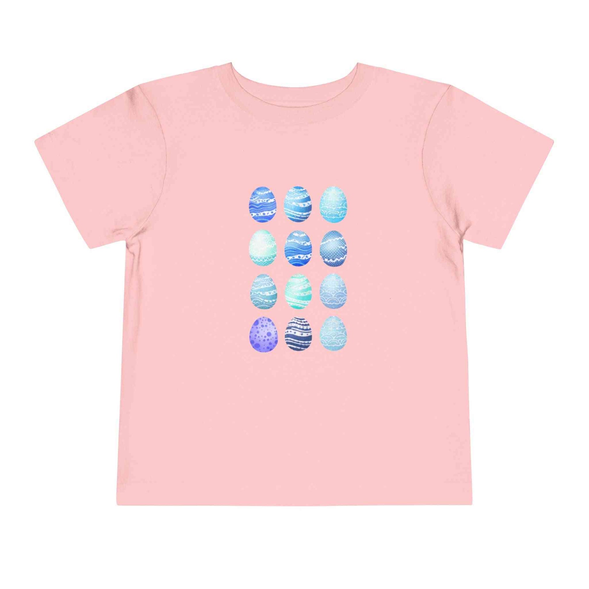 Blue watercolor Easter eggs boy toddler tee made of soft breathable cotton