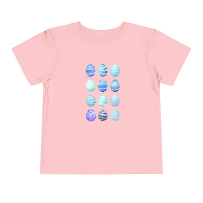 Blue watercolor Easter eggs boy toddler tee made of soft breathable cotton