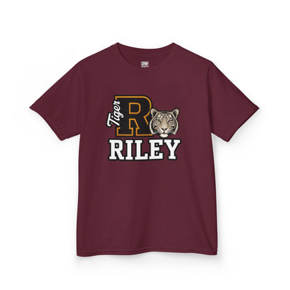Personalized Tiger Mascot Varsity T-Shirt – Custom School Spirit Tee