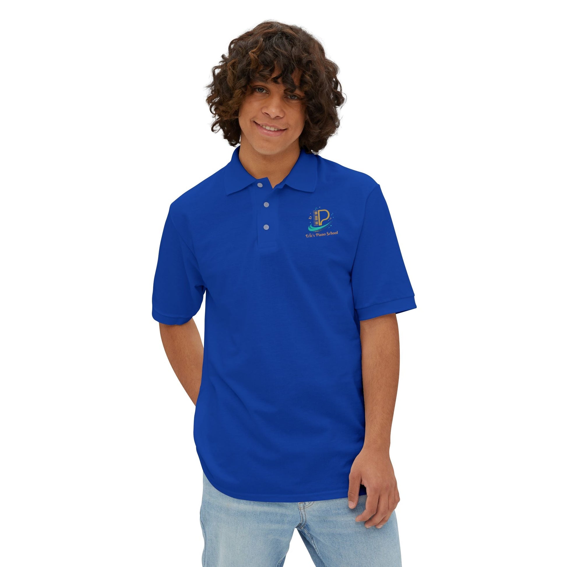 Men's Custom Piqué Polo Shirt with Coastal Coffee Logo Embroidered on Chest