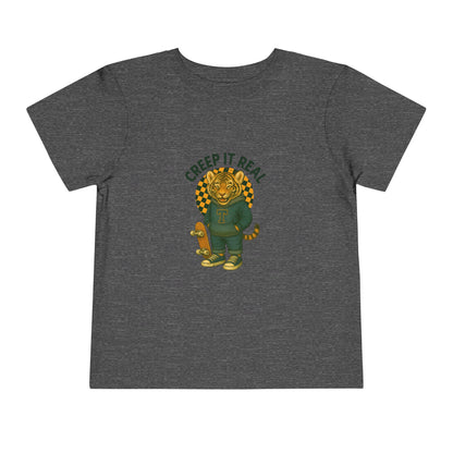 Cute Toddler Short Sleeve Tee with Tiger 'Creep It Real' Design, Kids' Summer Shirt, Halloween Outfit, Everyday Wear, Gift for Toddlers
