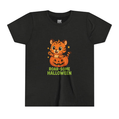 Roar-some Halloween Youth Tee | Fun Kids' Shirt for Halloween Parties, Trick-or-Treating, Costume Events, Autumn Wear, Gift Ideas, Motivation T-shirts
