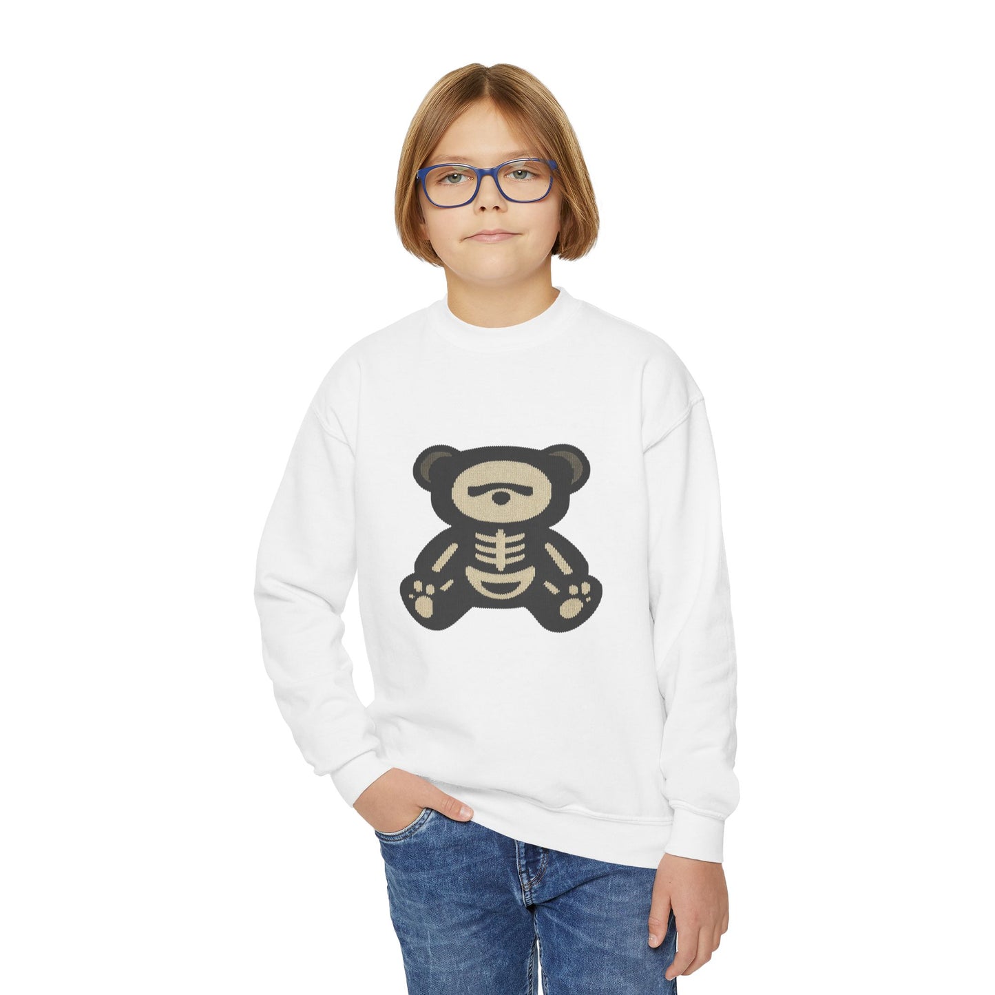 Skeleton Teddy Bear Sweatshirt | Y2K Streetwear Crewneck | Oversized Aesthetic Pullover | Cozy Fall Hoodie | Trending TikTok Outfit 2025