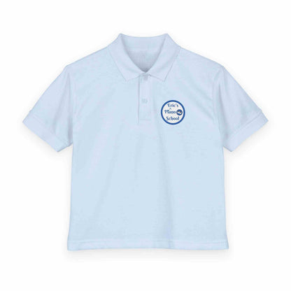 Eric's Piano School youth polo shirt in soft DryBlend fabric with contoured collar and logo, ideal for active kids