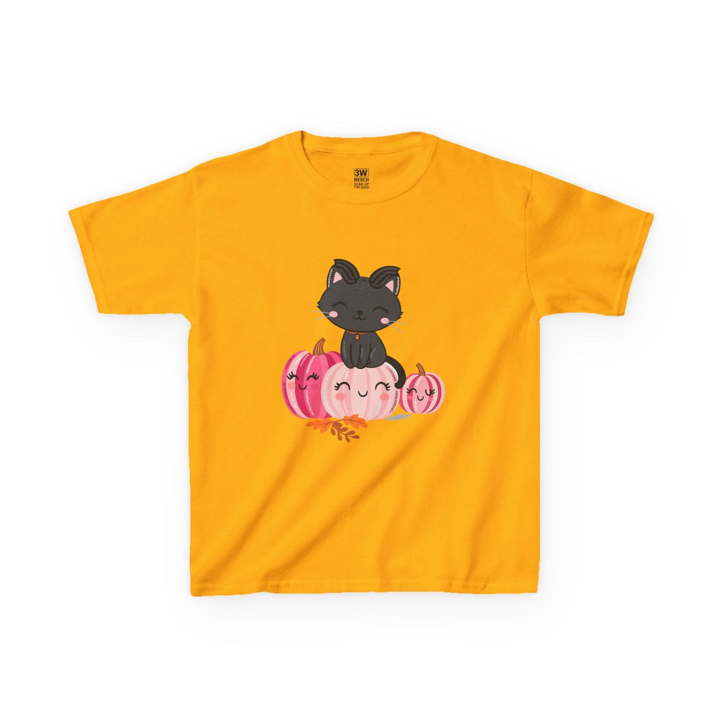 Kawaii Black Cat Pumpkin T-Shirt | Cute Spooky Fall Shirt | Halloween Aesthetic Tee | Pink Pumpkin Shirt | Cozy Autumn Outfit | Trending Gift for Cat Lovers