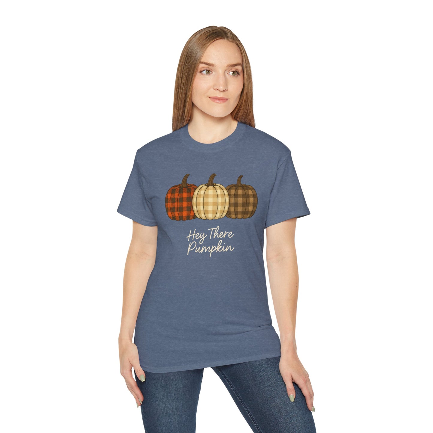 Customizable slogan Pumpkin T-Shirt | Plaid Pumpkin Fall Tee 🍂 | Cute Autumn Outfit | Cozy Fall Shirt | Pumpkin Patch Top | Trending Fall Aesthetic 2025