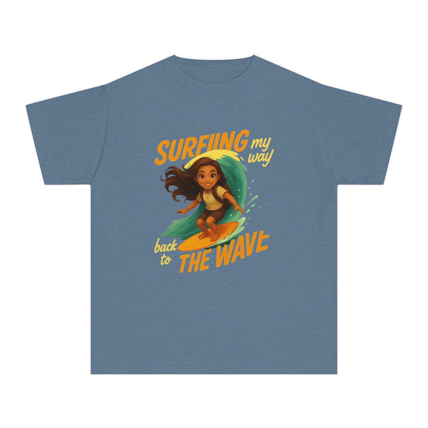 Surfing Kids Softstyle Tee, Ocean Vibes T-Shirt for Kids, Summer Fun Shirt, Surfing Tee for Boys and Girls, Beach Day Outfit