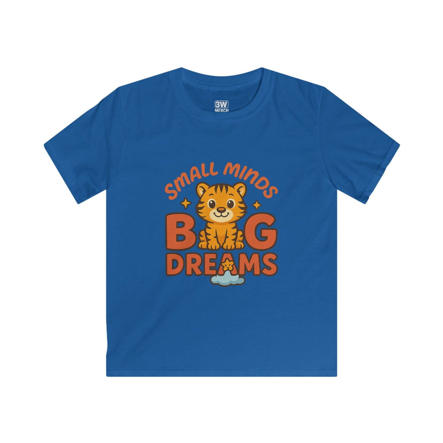 Kids Graphic Tee - Small Minds Big Dreams, Cute Tiger Tee, Birthday Gift, Playtime Shirt, Positive Quote Apparel, Fun Kids T-Shirt