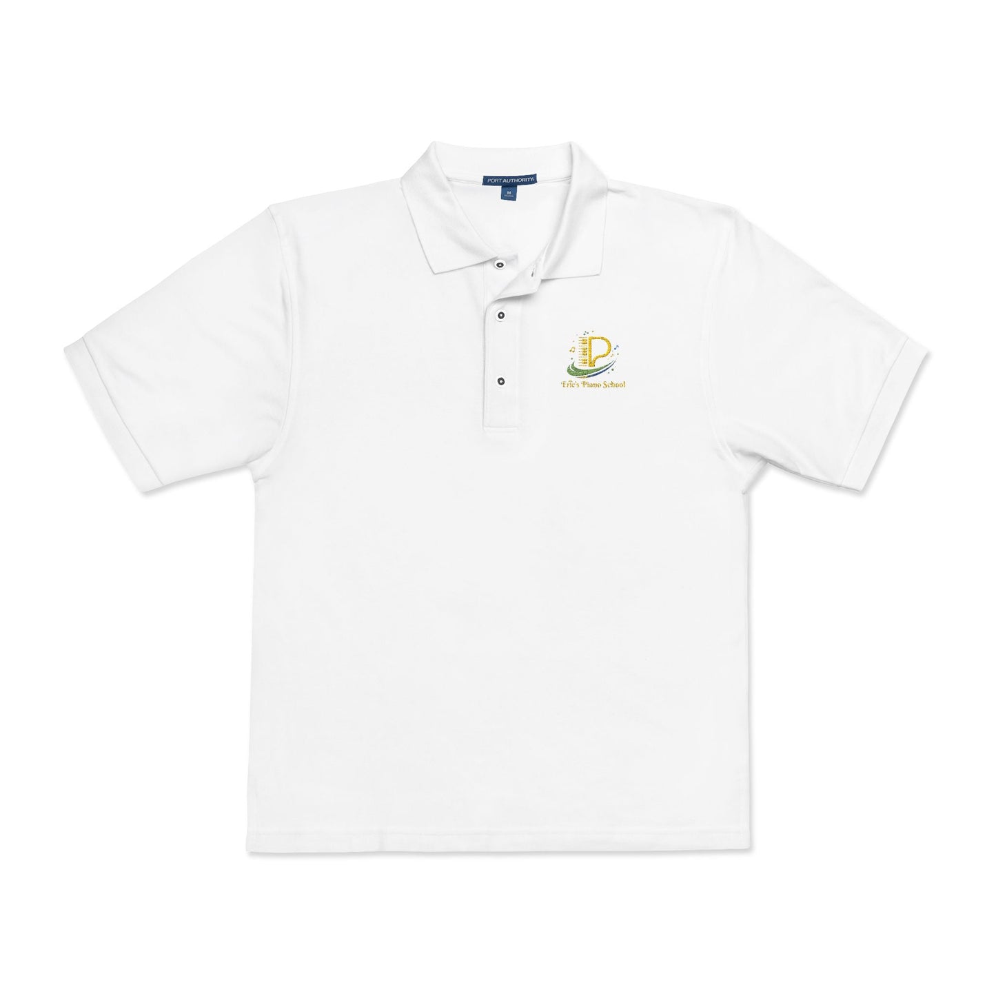 Lightweight embroidered crest polo shirt with flat knit collar and breathable side vents