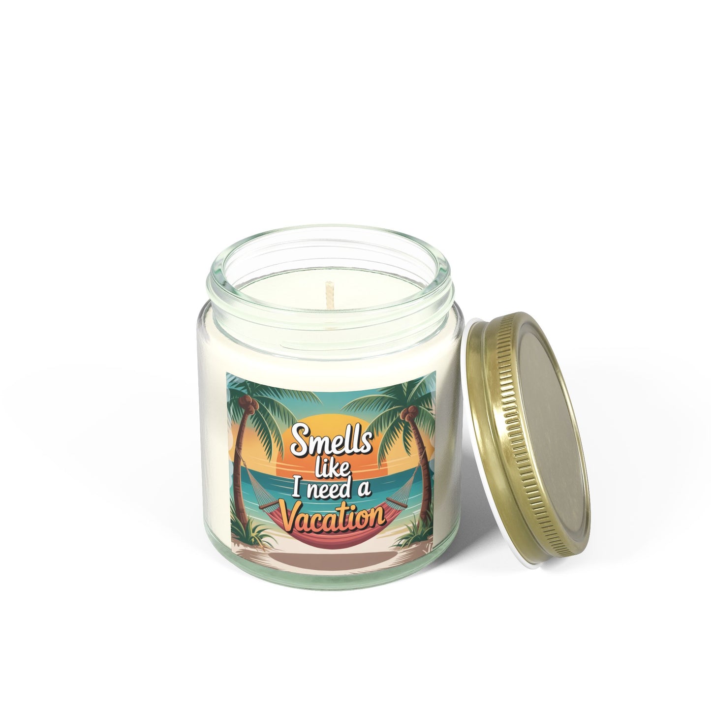 Vacation Vibe Scented Candle - Tropical Coconut Apricot Wax, Ideal for Relaxation, Gift for Her, Home Decor, Beach Lovers