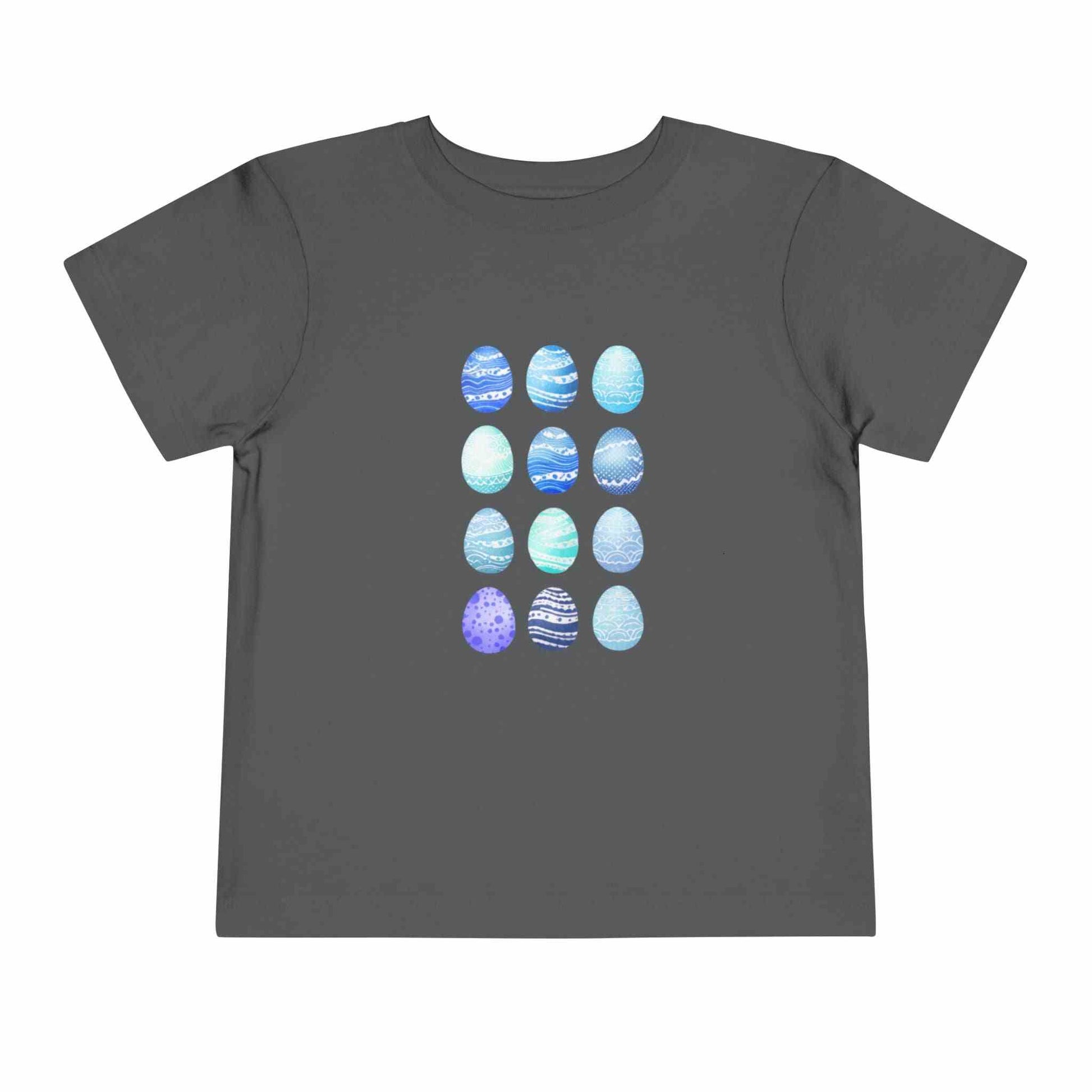 Blue watercolor Easter eggs boy toddler tee shirt with soft cotton fabric