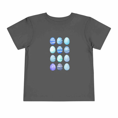 Blue watercolor Easter eggs boy toddler tee shirt with soft cotton fabric