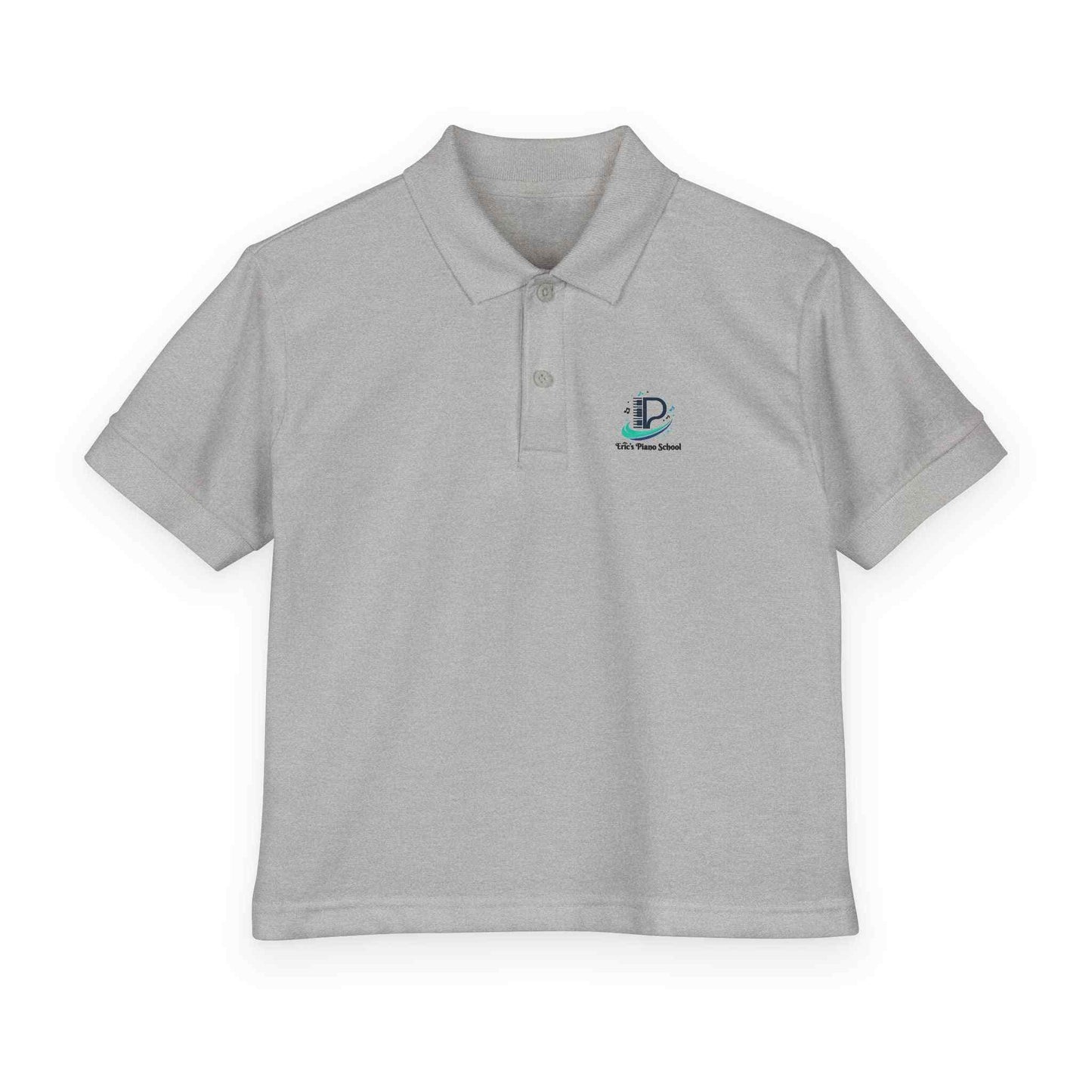 Youth polo shirt with small school logo in breathable DryBlend fabric
