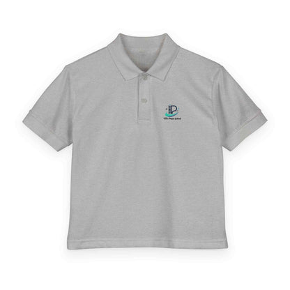 Youth polo shirt with small school logo in breathable DryBlend fabric