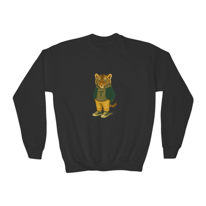 Youth Lion Graphic Crewneck Sweatshirt, Cute Animal Apparel, Kids Casual Wear, Gifts for Young Animal Lovers, Fun & Playful Outfit
