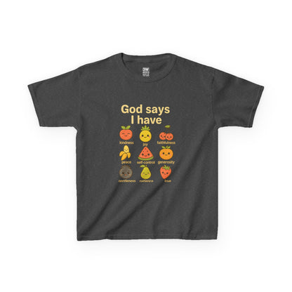 God Says I Have Toddler T-Shirt, Cute Kids Tee, Fun Fruit Design, Christian Apparel, Birthday Gift, Summer Wear