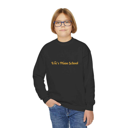 Youth sweatshirt crewneck with piano school emblem for kids in music class