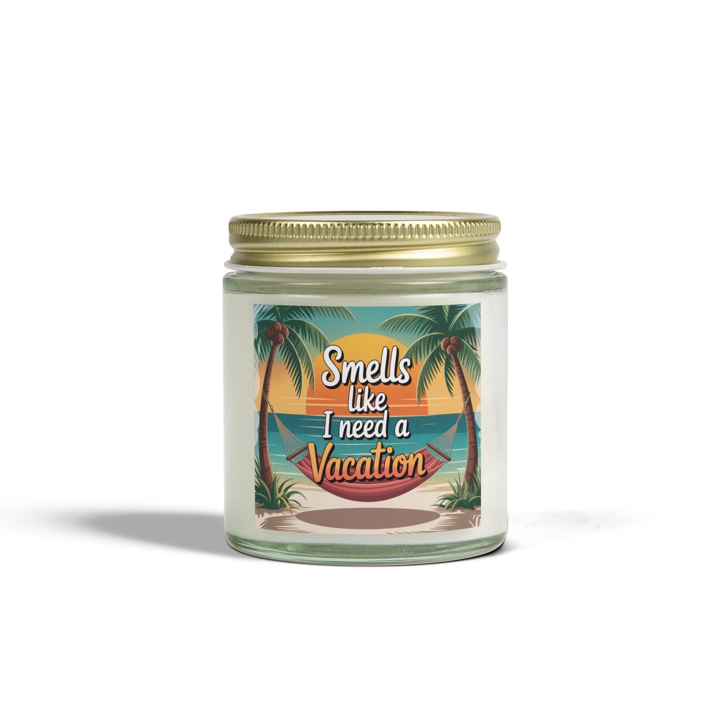 Vacation Vibe Scented Candle - Tropical Coconut Apricot Wax, Ideal for Relaxation, Gift for Her, Home Decor, Beach Lovers