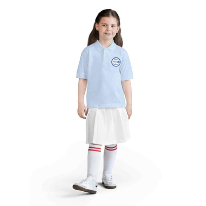 Youth polo shirt for Eric's Piano School with moisture-wicking fabric and classic design