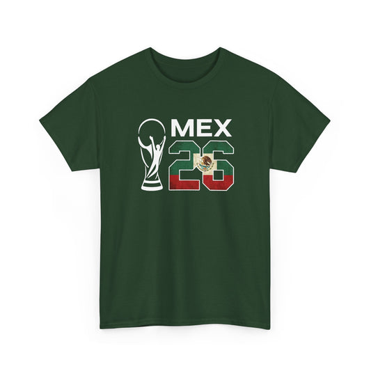 Mexico 26 Soccer Jersey Number Tee — Green & Red 26 Graphic T-Shirt