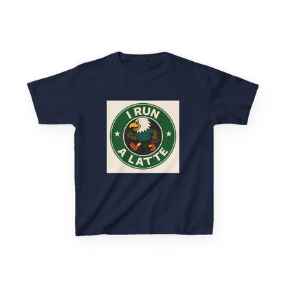 I Run a Latte Shirt – Funny Running Eagle Coffee Lover Tee, Marathon Runner Gift, Fitness & Caffeine Humor Top