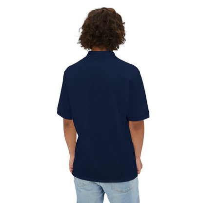 Men's light breathable custom piqué polo shirt with Coastal Coffee Logo embroidered on chest