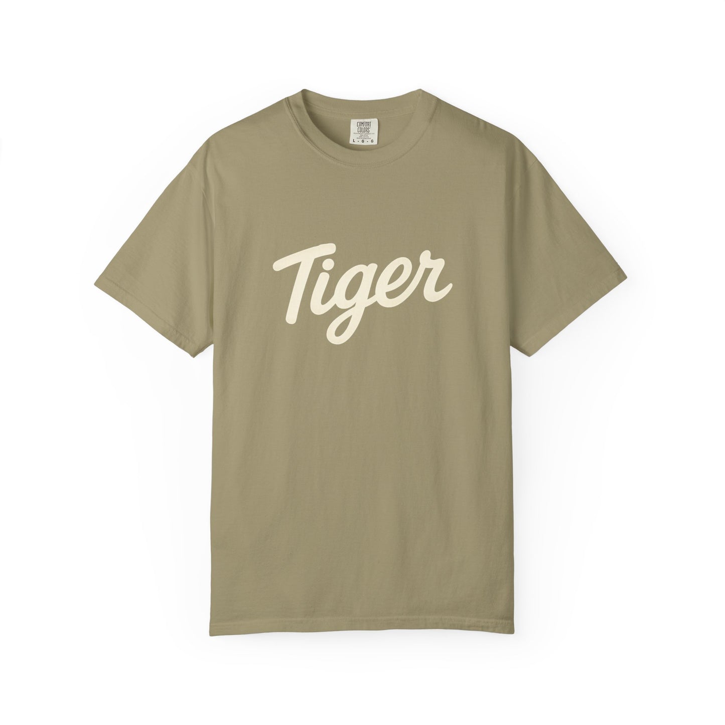 Adult Tiger Garment-Dyed T-Shirt, Casual Wear, Street Style, Animal Lovers Gift, Unique Graphic Tee, Summer Fashion