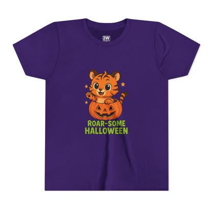 Roar-some Halloween Youth Tee | Fun Kids' Shirt for Halloween Parties, Trick-or-Treating, Costume Events, Autumn Wear, Gift Ideas, Motivation T-shirts