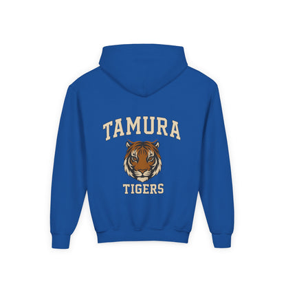 Youth Tamura Tigers Three-Panel Fleece Hoodie, Sports Apparel, School Spirit Wear, Cozy Sweatshirt, Gift for Sports Fans, Team Merchandise