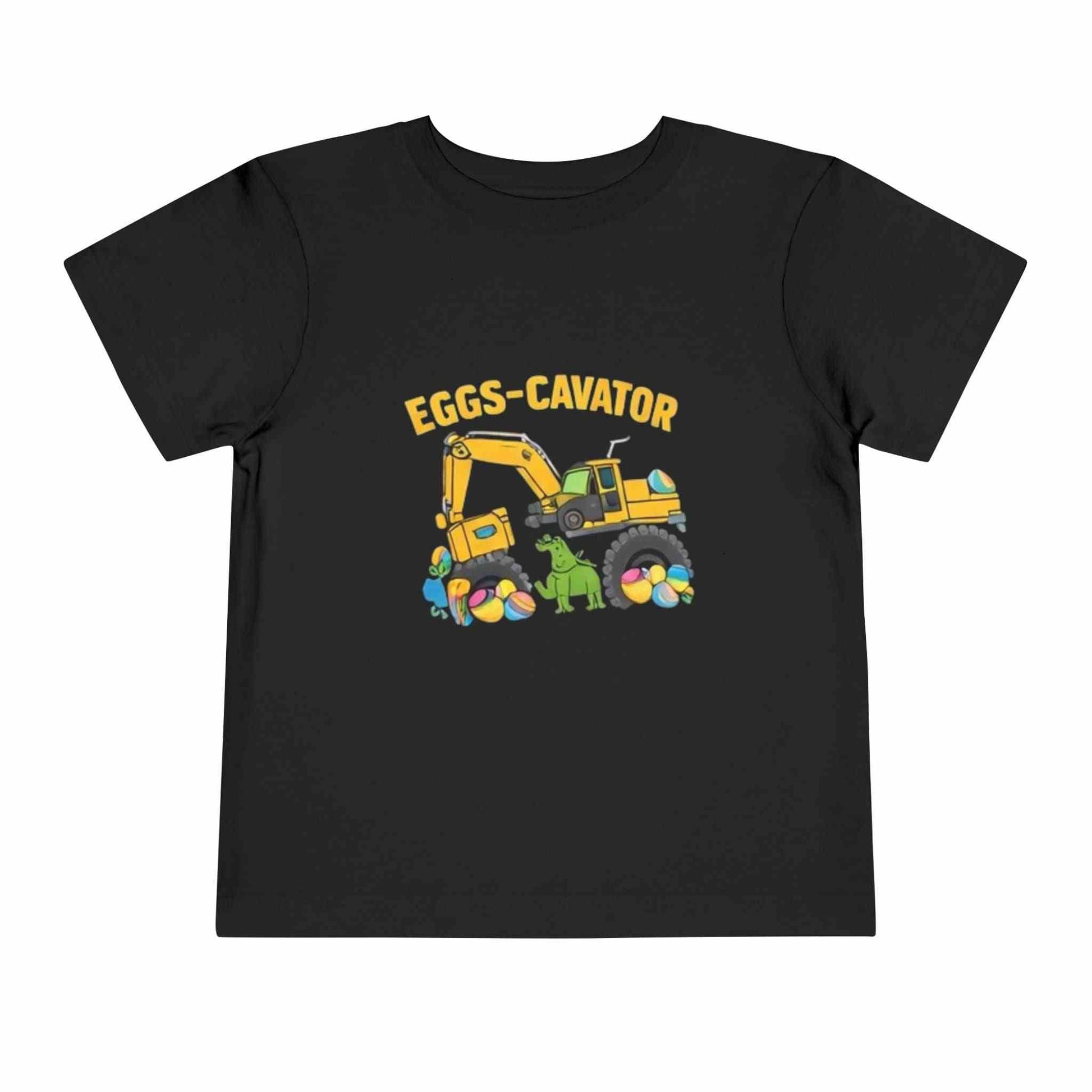 Toddler Easter shirt with cute eggs-cavator excavator and colorful Easter eggs design