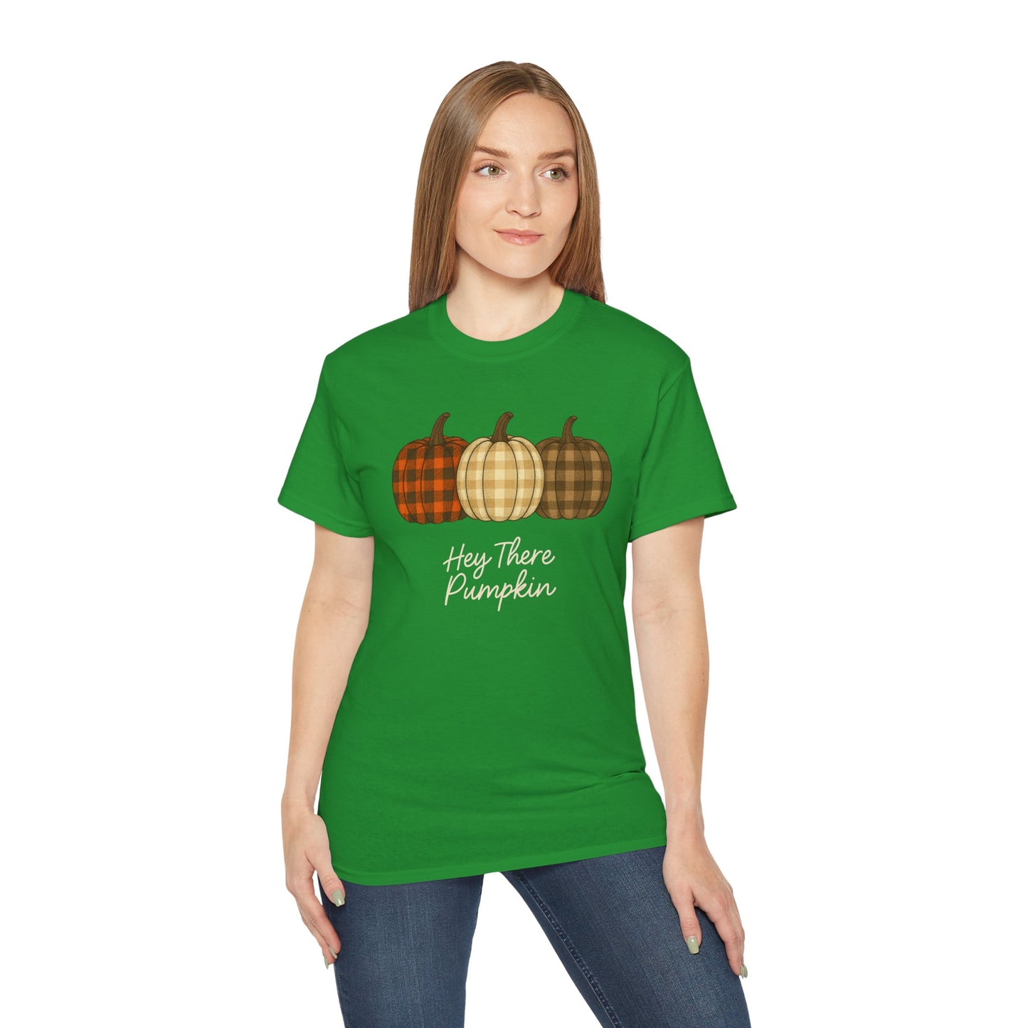 Customizable slogan Pumpkin T-Shirt | Plaid Pumpkin Fall Tee 🍂 | Cute Autumn Outfit | Cozy Fall Shirt | Pumpkin Patch Top | Trending Fall Aesthetic 2025