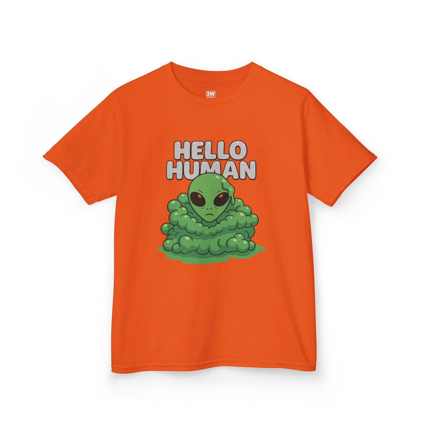 Kids Alien Graphic Tee, Fun Tee for Kids, Cute Monster Shirt, Birthday Gift, Unique Kids Apparel, Hello Human Design