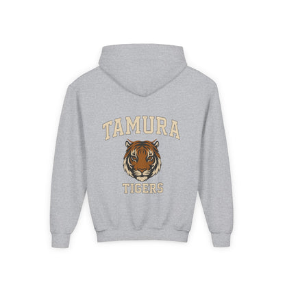 Youth Tamura Tigers Three-Panel Fleece Hoodie, Sports Apparel, School Spirit Wear, Cozy Sweatshirt, Gift for Sports Fans, Team Merchandise